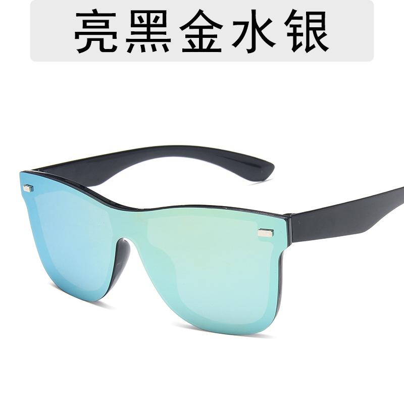 New Joined Body Large Frame Square Sunglasses Men Women Multi Color Reflective Fashion Sun Glasses Travel Eyewear