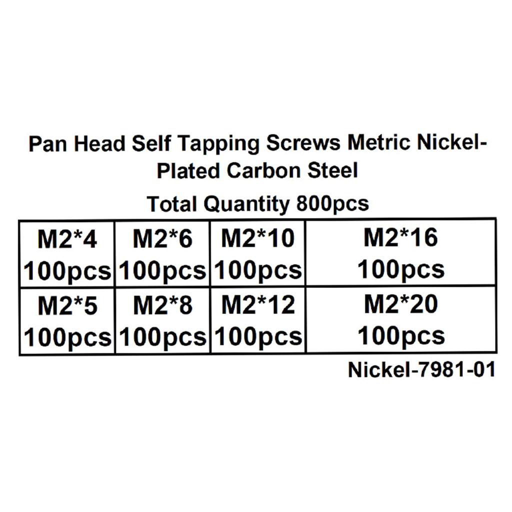 Pack of 1000 Assorted Screw Set M1-M1.7 Small Screws Set 1000pcs Self Tapping Screws Repair Screw Assortment for Repairs
