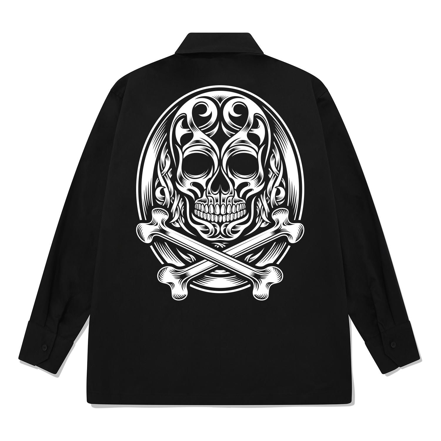 Khan 6312 Kylb0021 Celtic Skull Long Sleeve Shirt Black Black/L