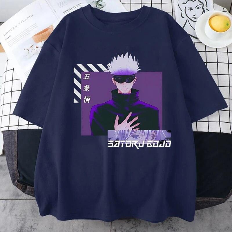 Nové tričko Satoru Gojo s potiskem Dámské Unisex Dospívající Móda Anime Harajuku Neformální Trička s krátkým rukávem Trička