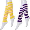 RMSWEETYIL Gestreifte 80er Stulpen Socken für Damen Winter Kawaii Niedlich Grobstrick Baumwolle Knöchel Beinwärmer Socken für Ballett Tanz