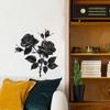 Black Rose Flower Wall Sticker,Self-Adhesive Decal for Living Room and Bedroom Decor, Single-Use Floral Wall Art
