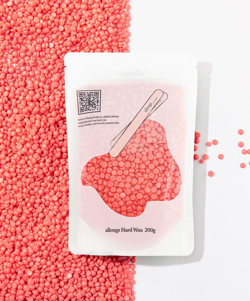 Self-Waxing Hard Wax Beads Refill Type Very Berry Pink 200g (Spatula Included)