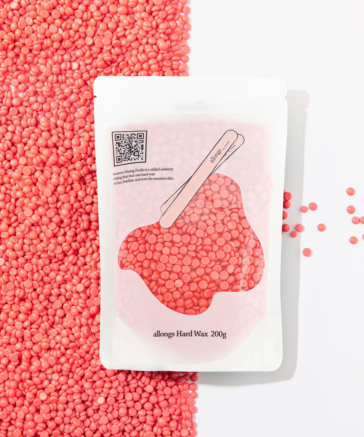 Self-Waxing Hard Wax Beads Refill Type Very Berry Pink 200g (Spatula Included)