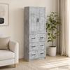 2 Piece Cabinet Set Concrete Gray 66 x 34.5 x 87 cm Particleboard