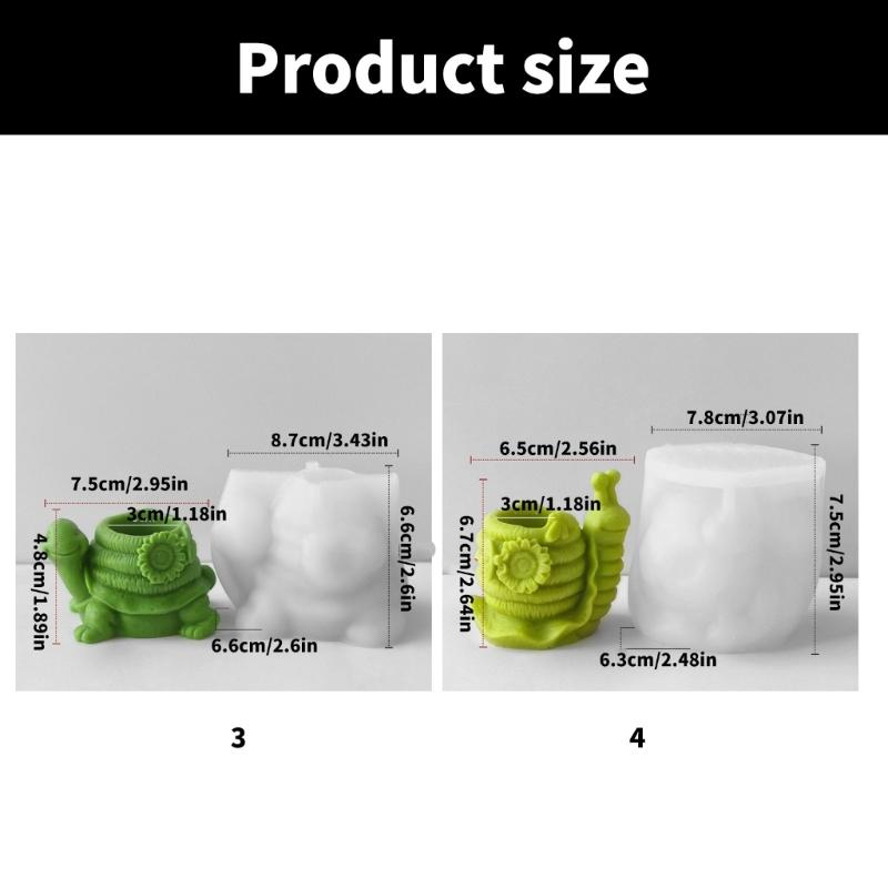 Tortoises Shaped Silicone Succulents Planter Molds Snails Shape Silicone Molds for Epoxy Resin Candle Stand , Decoration