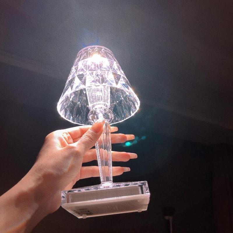 Luminária de mesa com diamante rgb, usb, sensor de toque, decoração acrílica, para quarto, bar, iluminação de cristal, presente, luz noturna led