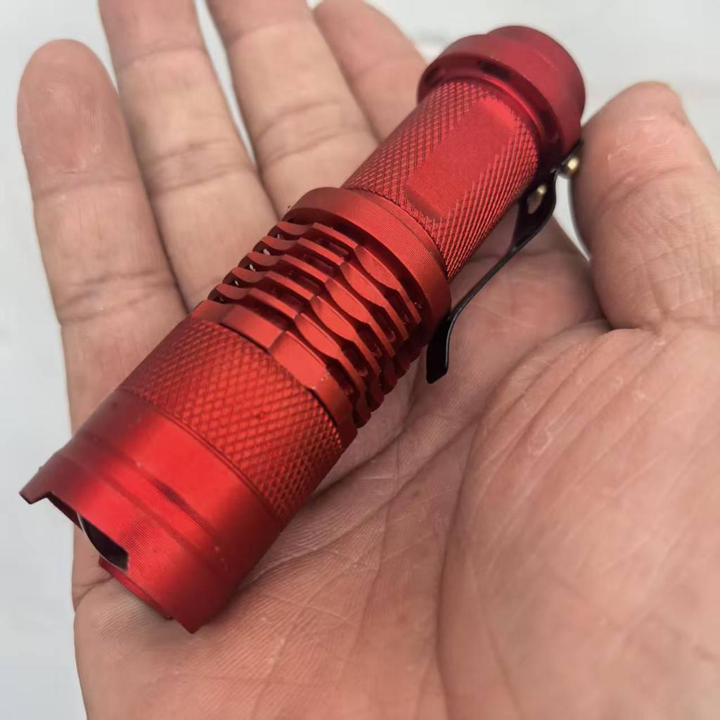 Zoom Mini SK68 Strong Light Flashlight with Pen Clip for Camping