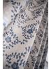 Yimanqiyun Blue Plum Blossom Print Semi-Blackout Kitchen Curtain