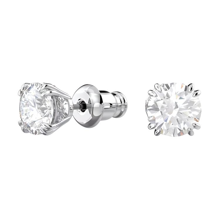 Swarovski Constella Round Cut Fashion Rhodium Plated Cubic Zirconia Stud Earrings Women earrings 5636712
