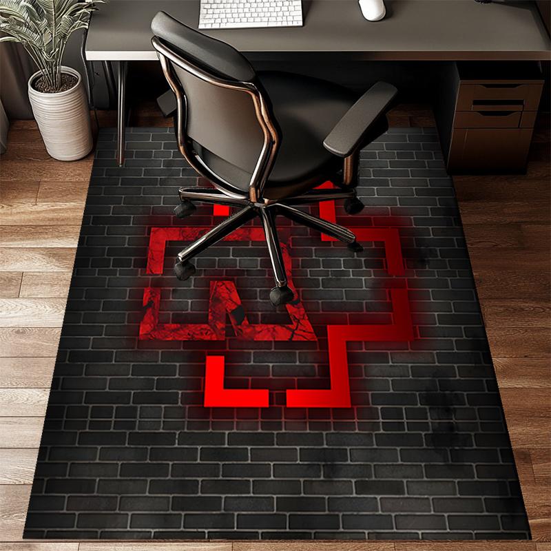 Ramm-stein Skulls And Logo Area Rug Suitable for Indoor And Outdoor,Carpets for Kitchens, Homes, Offices, Living Rooms,Home Decor,Christmas Gift