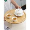 ZISIZ Carved Square Walnut Wood Serving Tray (Set of 2)