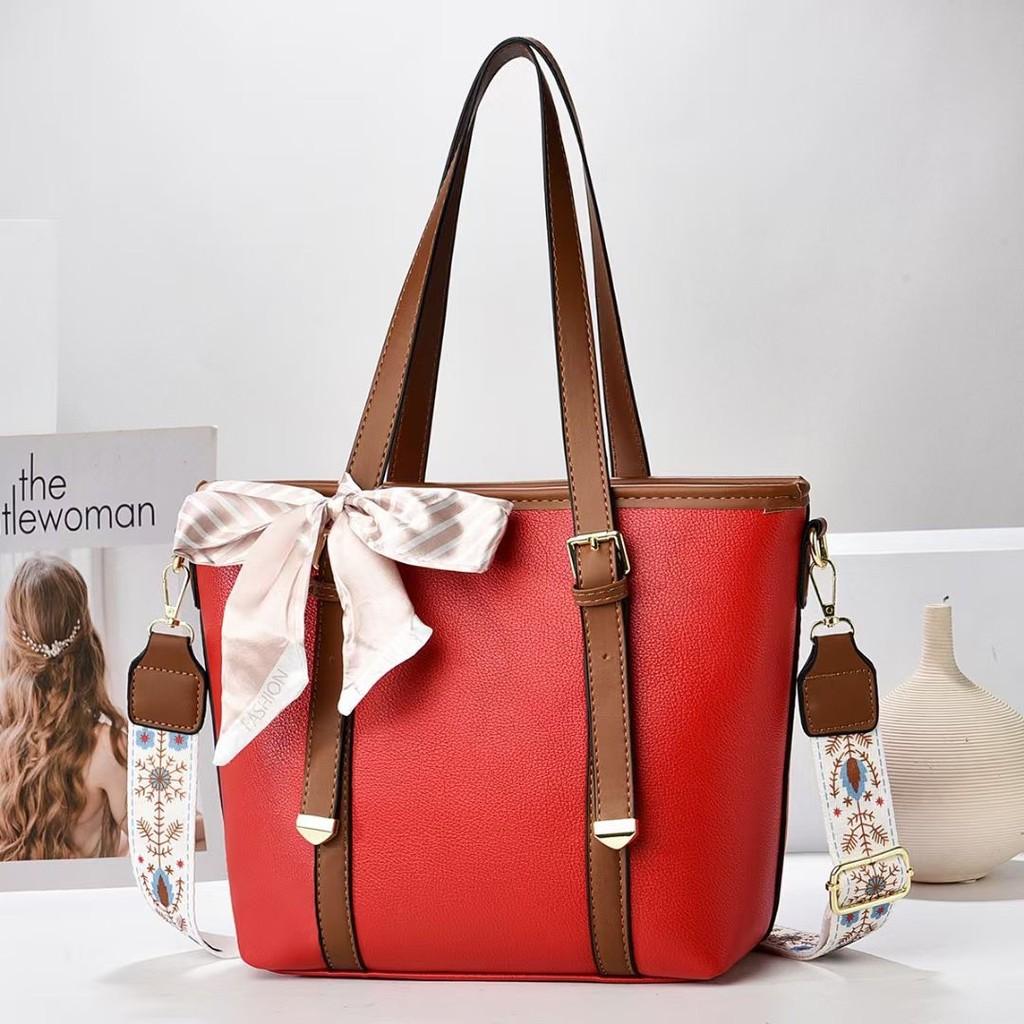 Elegant Pu Material Bucket Bag With Zipper Closure Soft Casual Handbag Options
