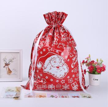 20pcs Christmas Children's Creative Gift Bundle Pocket Aluminum Foil Drawstring Candy Bag for Shopping Malls and Supermarkets