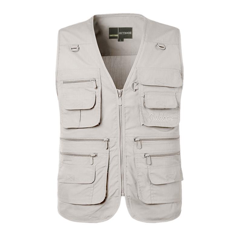 Men's Multi-Pocket Loose Vest for Outdoor Fishing & Photography - Plus Size, Casual Summer 