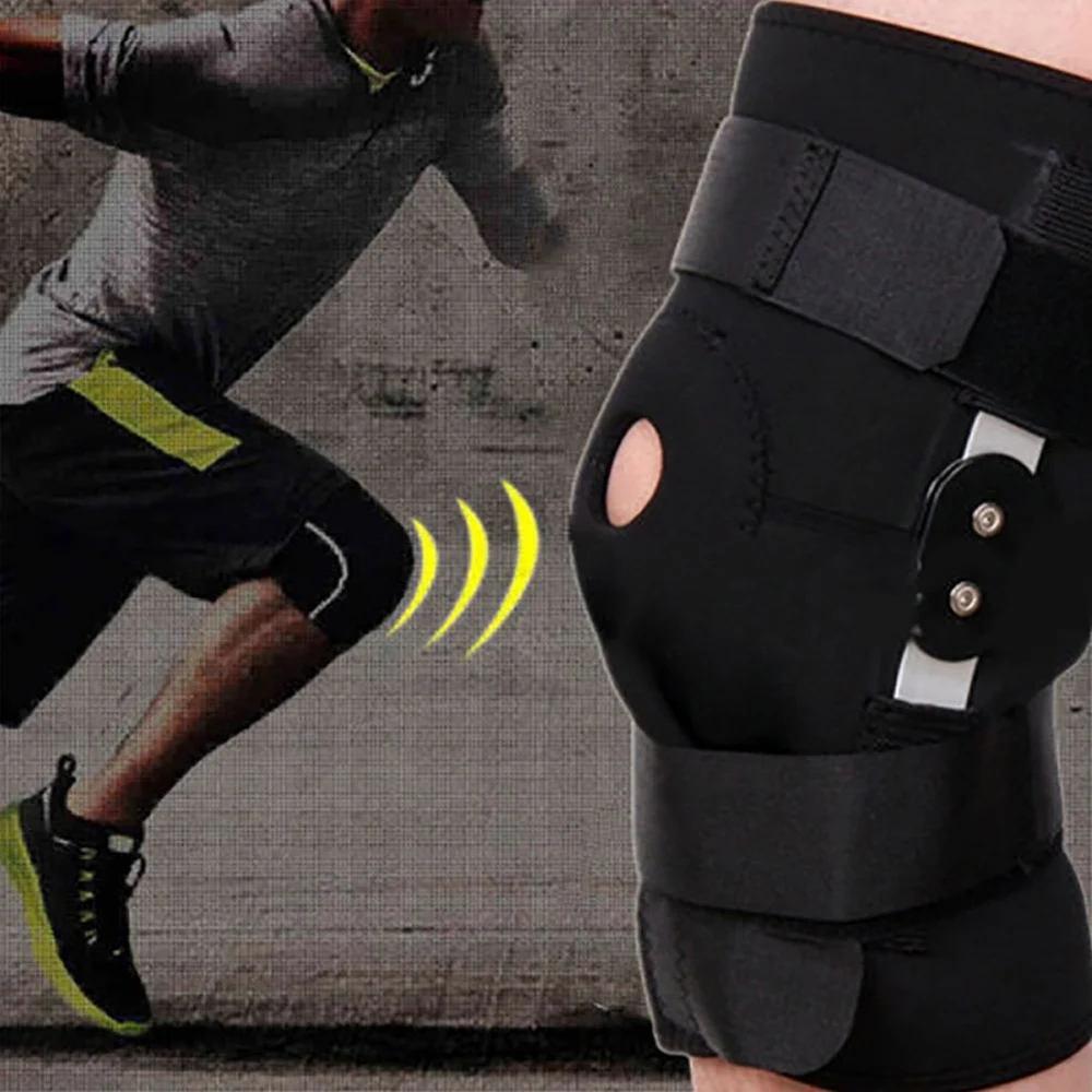 1Pcs Adjustable Hinged Knee Patella Support Brace Sleeve Wrap Cap Stabilizer Sports Running Gym Wrap