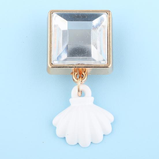 6 Stuks/Set Zomer Strand Schoenschoonmakers, Goudkleurige Schelp Zeester Charms, Oceaan Thema Decoraties voor Klompen Vrouwen Meisjes Schoen Gaten