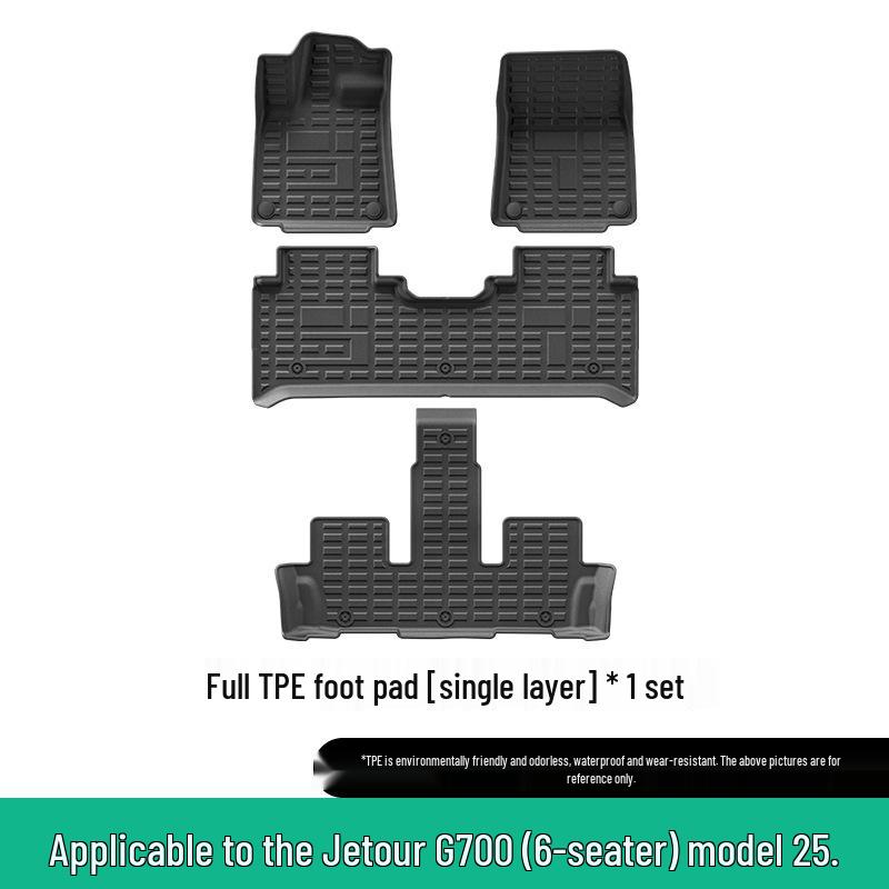 Compatible with 25 Jetour G700 models: TPE floor, trunk, and backrest mats.