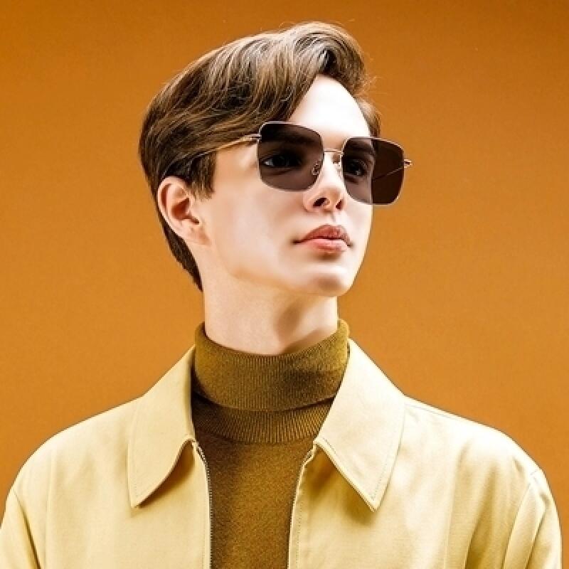 LKS6237 Moderne quadratische Sonnenbrille C6 SPIEGELSCHWARZ