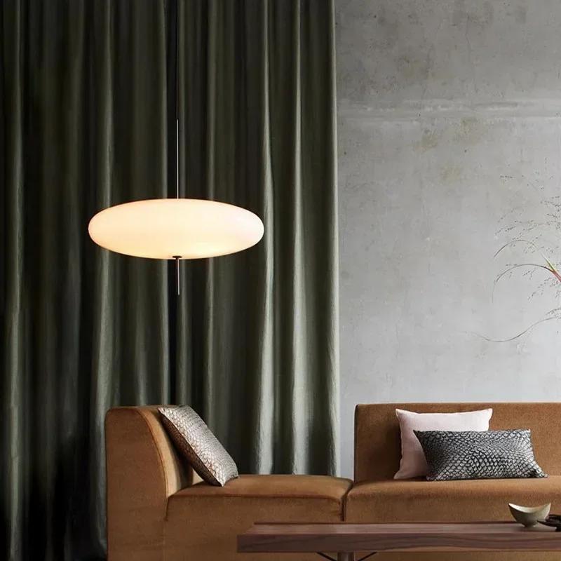 Nordic LED Pendant Light Black White Hanging Lamp For Dining Table Study Living Room Bedroom Coffee Bar Platform Decor Lighting