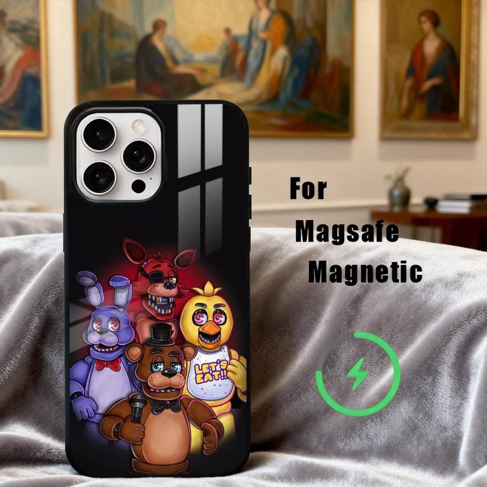 F-Fnaf Five N-Nights At F-Freddys Handyhülle Für iPhone17,16,15,14,13,12,11 Plus,Pro Max Magnetisch Für Magsafe Kabelloses Laden