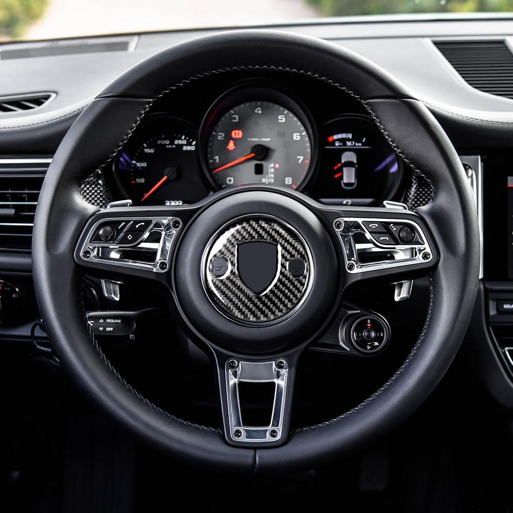 Emblemă Volan Fibră de Carbon Decor Autocolante 3D POTRIVIT Pentru Porsche Macan Panamera 718 Noul Cayenne Accesorii Styling Auto