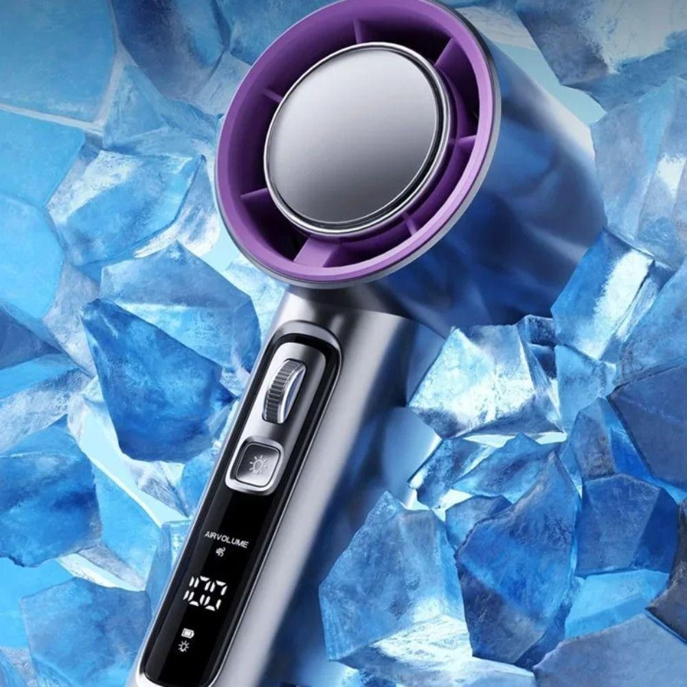 Mini Turbo Fan Led Display Handheld Rechargeable Fan Electric Air Duster Emergency Escape Function