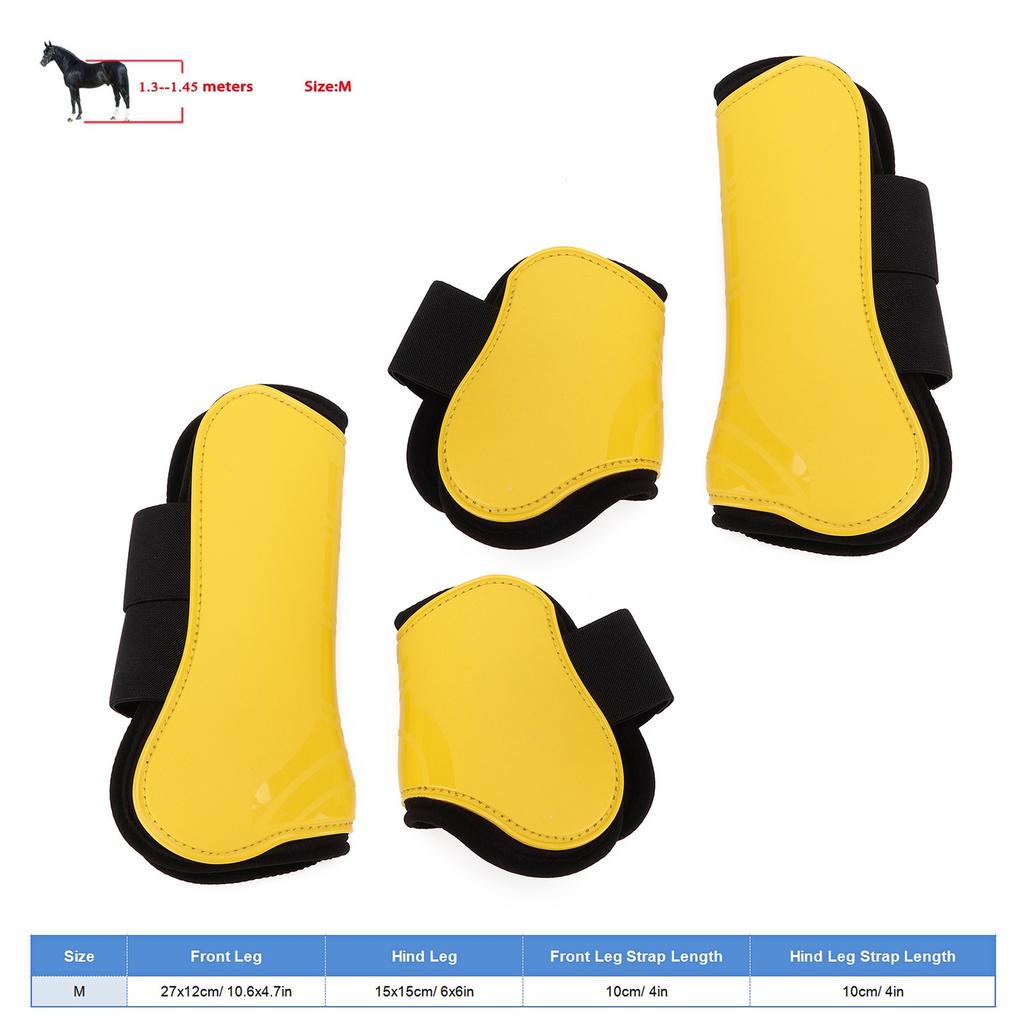Horse Tendon Boots Set of 4 PU Guard Boots for Riding Shock Absorbing Jumping