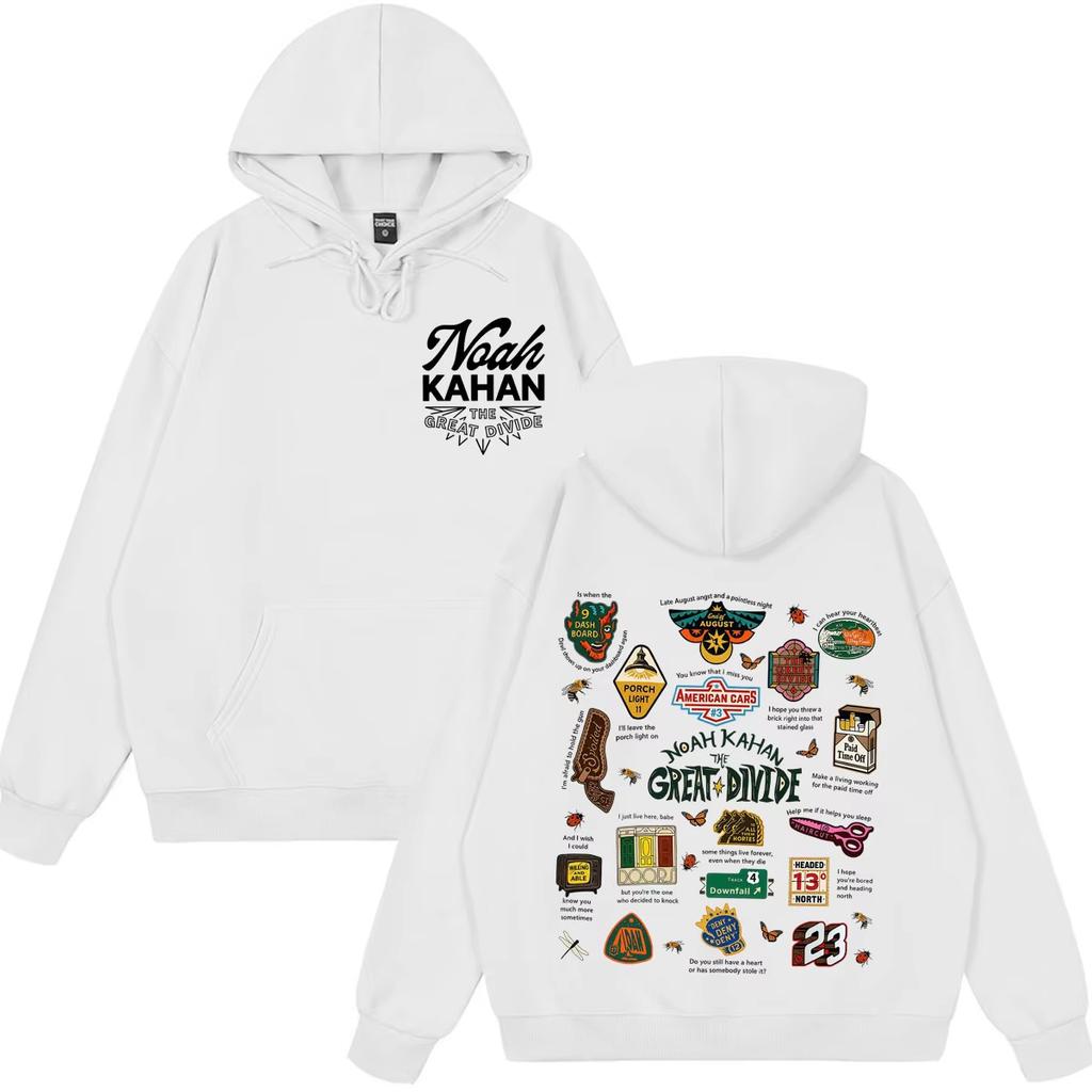 Noah Kahan The Great Divide Tour 2026 Felpa con Stampa Grafica Uomo Donna Felpa alla Moda Maniche Lunghe Felpa Morbida in Cotone