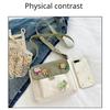 1 Stück Leinwand Kleine Tasche Damen Individuell Umhängetasche Niedlich Student Koreanischer Stil Einzelne Handytasche Schultertasche