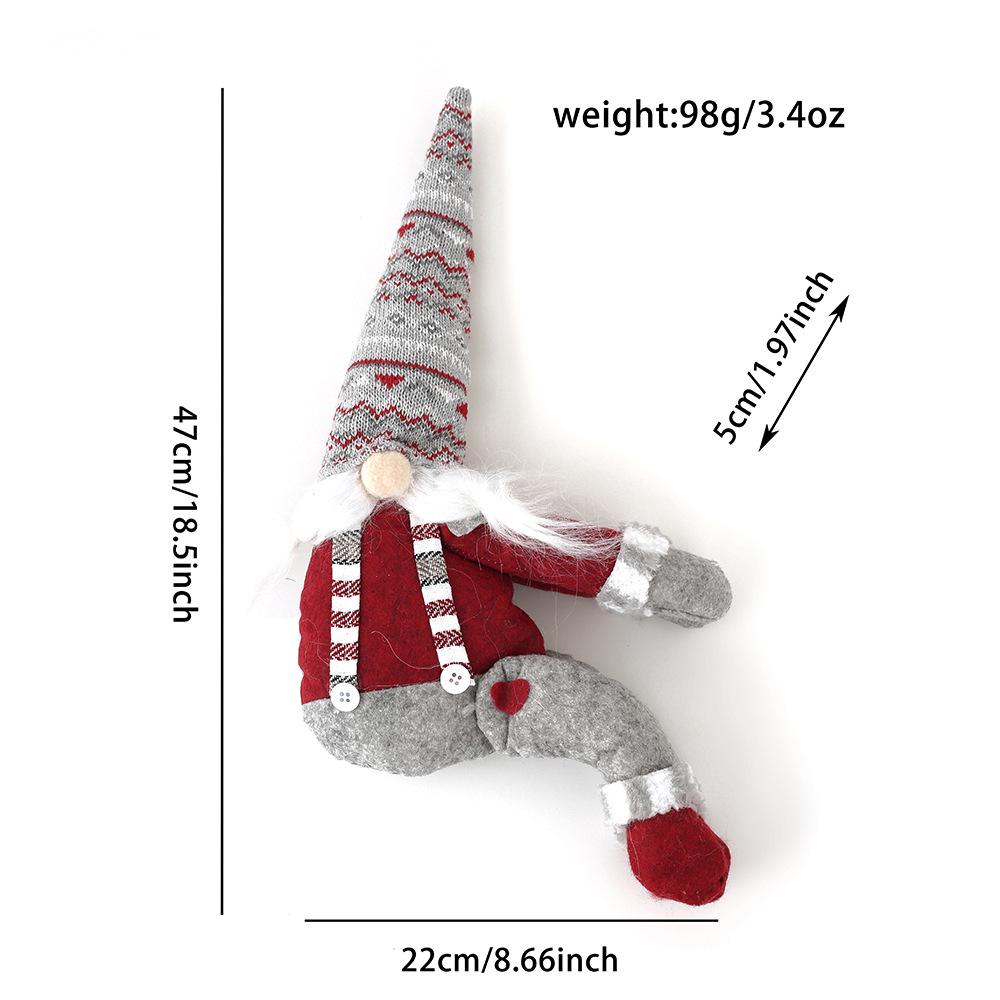 Christmas Snowflake Striped Faceless Doll Curtain Tie