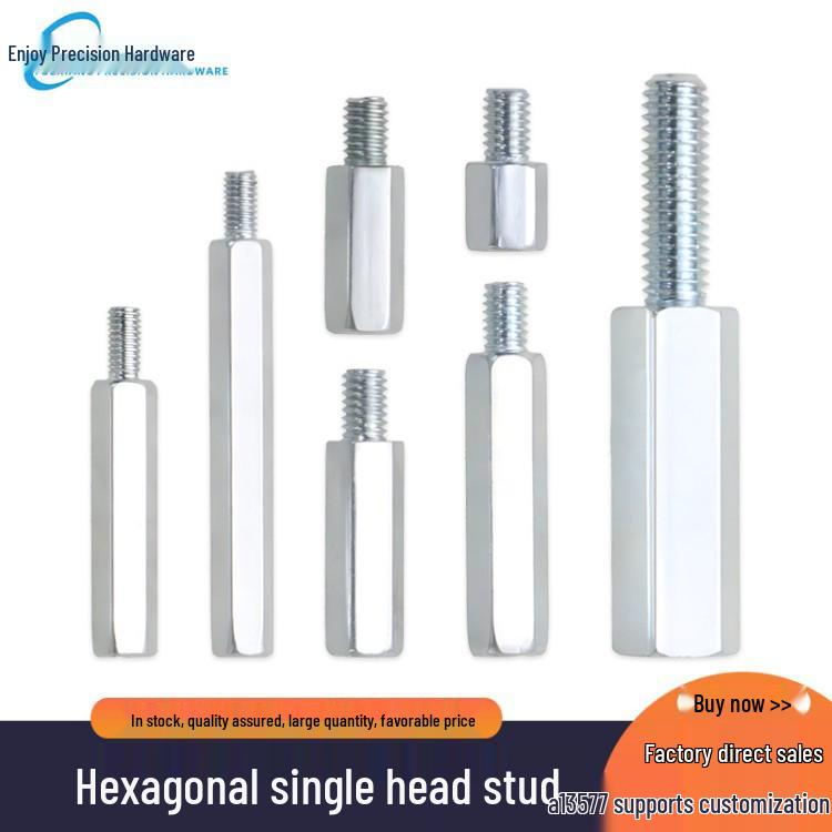 Hexagonal Stainless Steel Wire Rope Hanger with Single Hole Stud for Terminal Post Connection M3, Includes 30mm Wire Rope + 5mm Stud