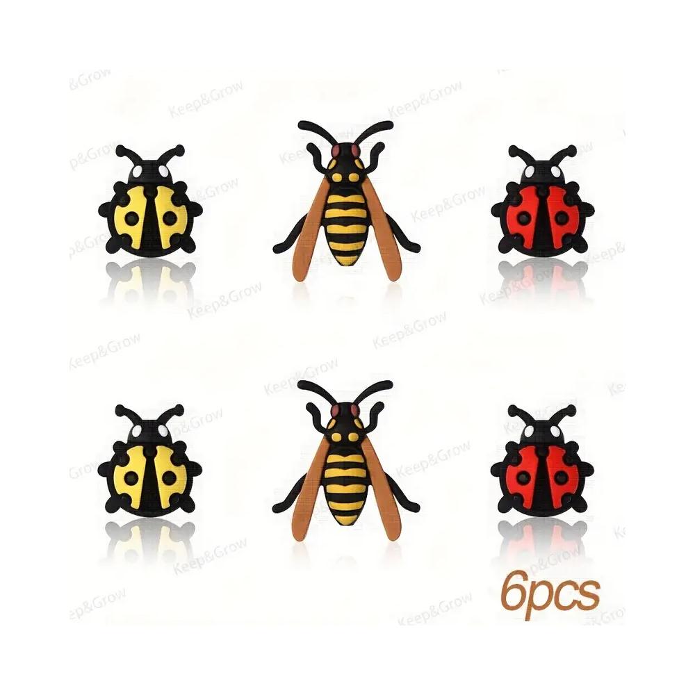 

6/25PCS insect series silicone bead set, perfect for DIY handmade crafts such as keychains, necklaces, bracelets, etc