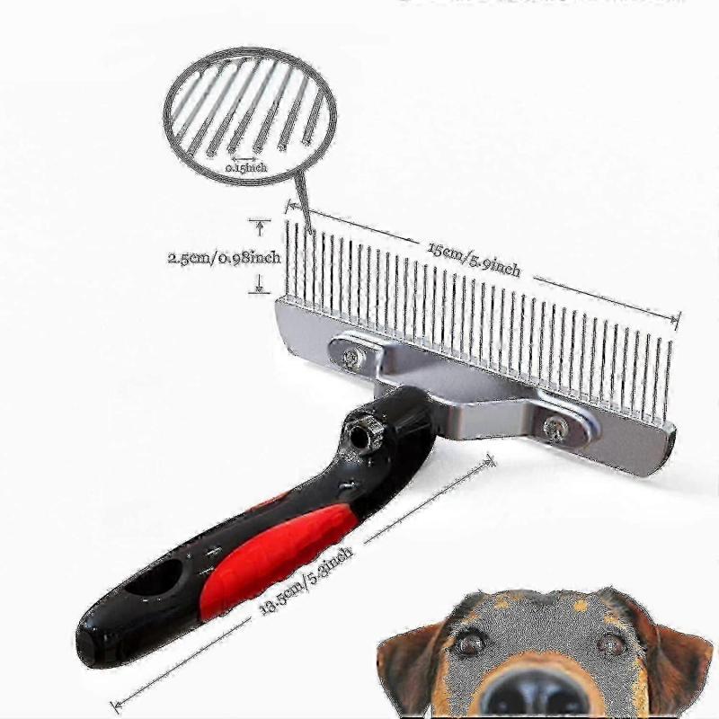 2023 - Dog Brush For Grooming Large Dogs, Long Hair Dog Rake Pet Comb Pet Grooming Brush With Non-slip Hand