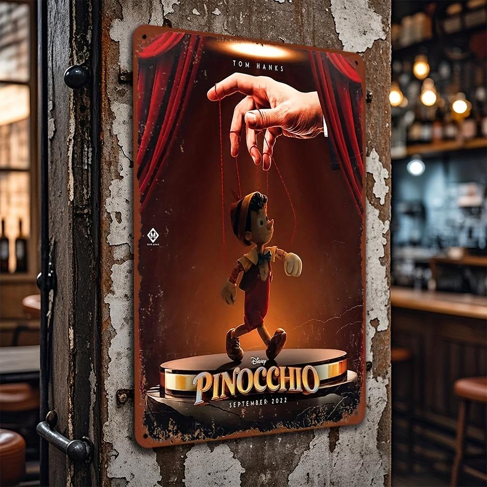 Pinocchio & Geppetto Thema Eisenwandkunst - 8x12 Zoll Vintage Metallschild, Perfekt für Heimdekoration, Bar, Café oder Geschenk, Offiziell