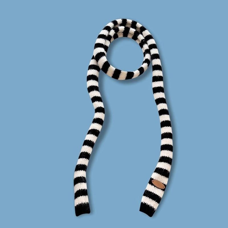 Knit Scarf for Women Long Skinny Belt Necktie Neck Scarf Girls Photo Props Long Neckerchief Skinny Scarf Necktie