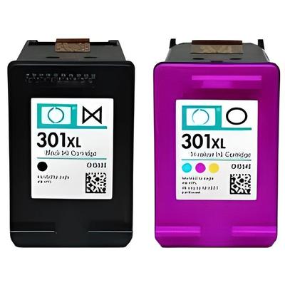 Paket 2 uyumlu HP 301 XL kartuş - DESKJET 1050 - 1 siyah ve 1 renkli
