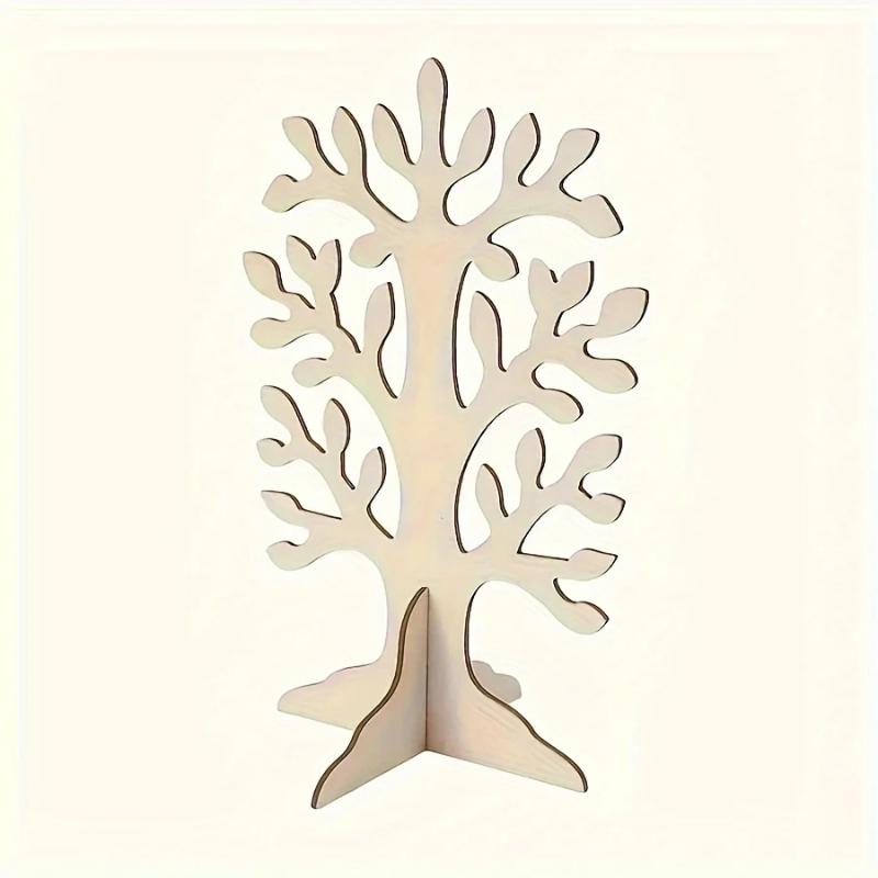 10set DIY Wooden Tree Ornaments, Holiday, Home Decor, Wooden Craft Kit - Suitable for Wedding, Birthday Party Decoration