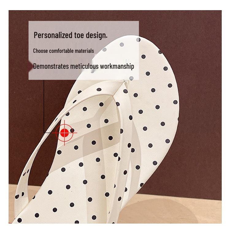Korean Polka Dot Flip-Flops - Soft, Non-Slip Women's Sandals for Summer Style & Outdoor Wear