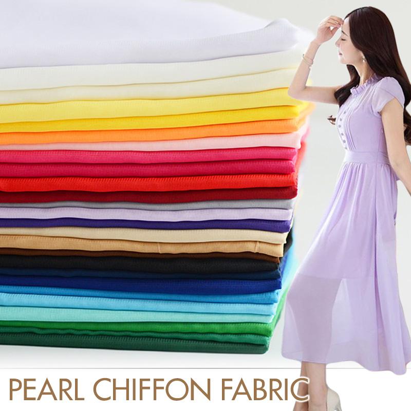 1/3/5M 75D Tessuto Chiffon Perla Georgette Tulle Chiffon Tessuto Trasparente Poliestere Materiale Morbido e Drappeggiato Per Tenda Abito Fodera