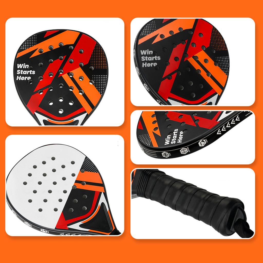 Padel Racket  Beach Padel Tennis Racket for Beginners Intermediates Durable Anti-Vibration Handle Plastic Grip