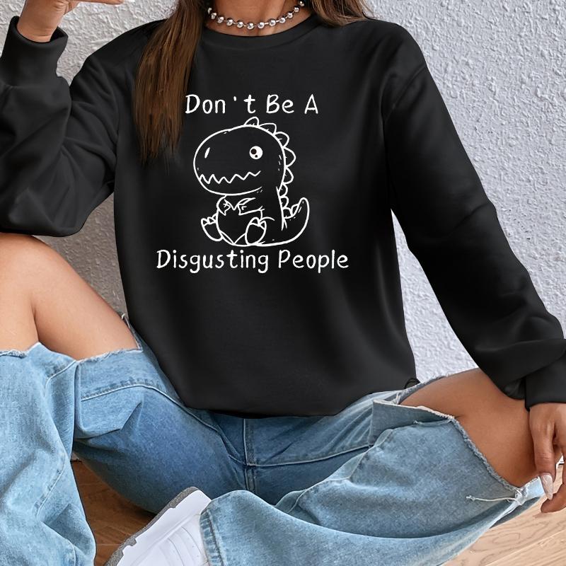

Printed Crew Neck Sweatshirt for Women, Slouchy & Trendy,Lazy Weekends XXL чорний
