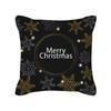 Pillow Peach Velvet Black Gold Christmas Pillow New Snowflake Letter Sofa Bedside Pillow Cover