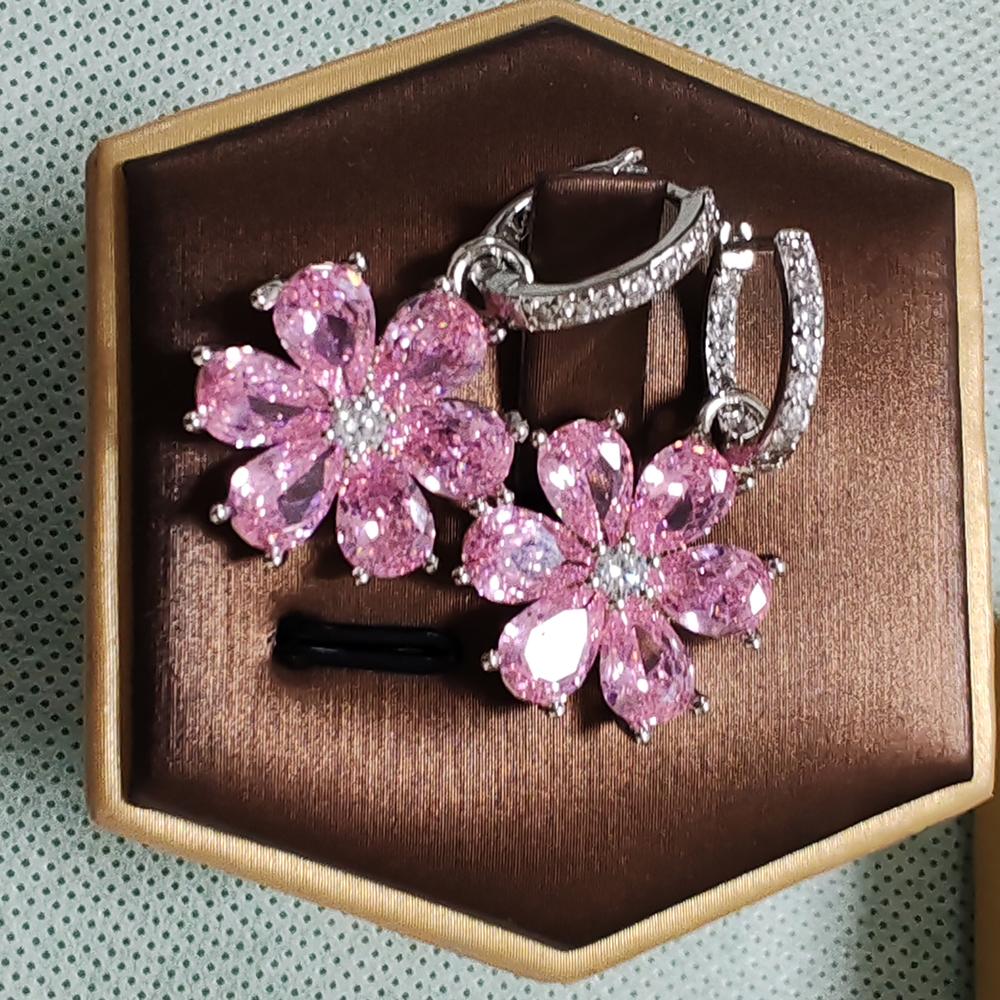 Orecchini pendenti in argento 925 da donna, con cristalli a