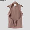 INCERUN Men Women Sleeveless Backless Casual Fitted Party Tank Tops