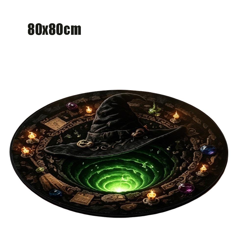 3D Special-shaped Round Carpet Crystal Velvet Optical Illusion Rug Floor Mat Living Room Decor