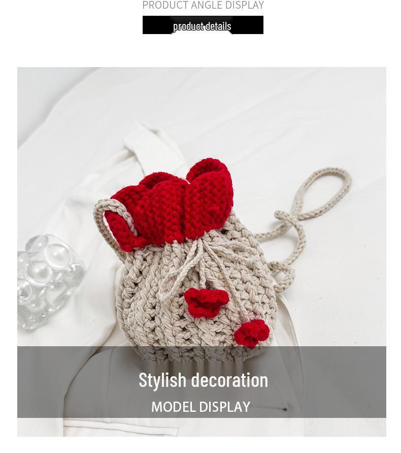 “2025 Women's Wool Knit Mini Bucket Bag - Autumn/Winter Crossbody Shoulder Bag”