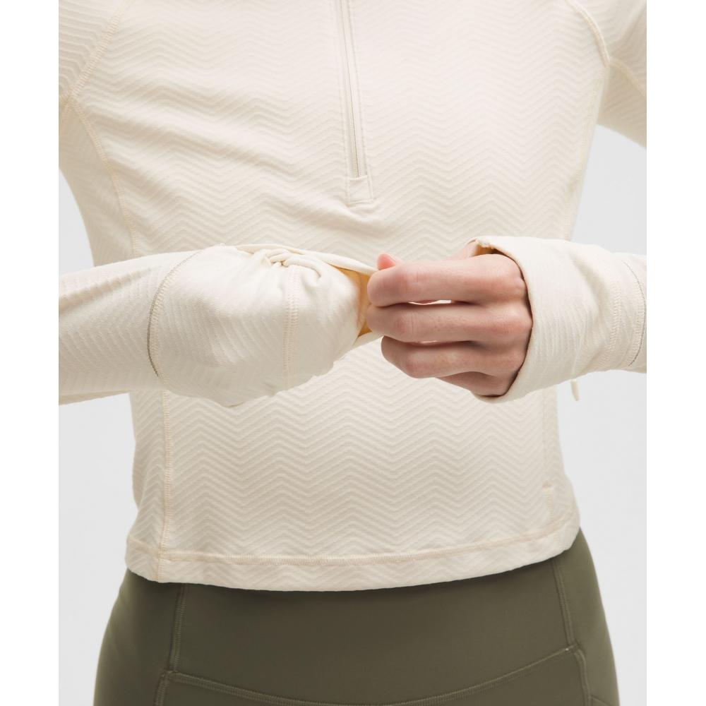 Lululemon It S Rulu Cropped Half Zip  Chevron Updated Light Ivory