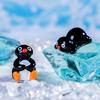 3Pcs Resin Cartoon Cute Animal Penguin Car Mounted Ornament Landscape Dollhouse Decor Diy Creative Accessories