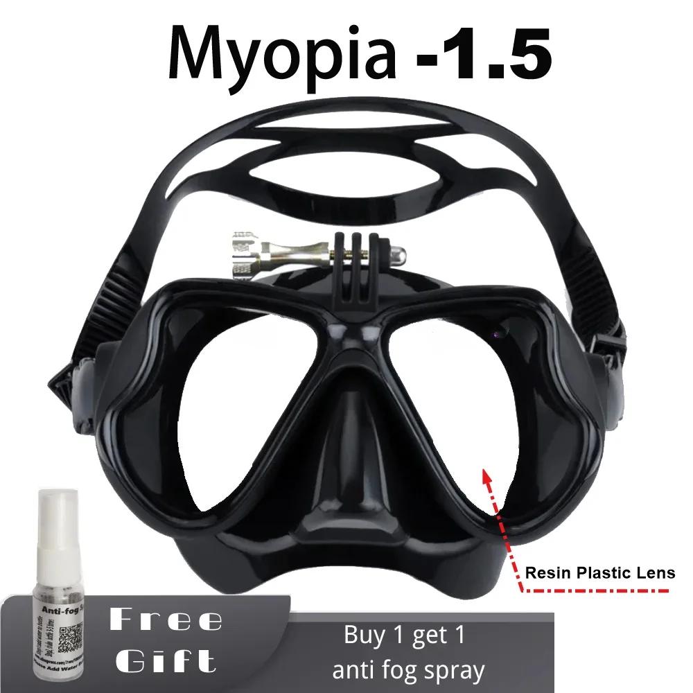 Myopie-Tauchmaskenhalter für GoPro-Brillen, Silikonbrillen, gehärtete Brillengläser mit Antibeschlag-Spray